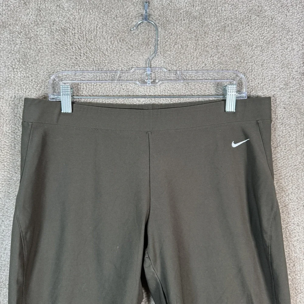 Nike‎ FITDRY Track Pants Womens Large Green Running Athletic Elastic Waist Yoga